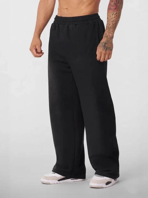 Pantalones deportivos de pierna ancha de gran tamaño para hombre, pantalones holgados con cintura elástica, pantalones de invierno transpirables